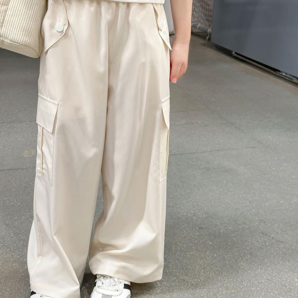 Mädchen lockere, lässige Hose mit weitem Bein, Kinderhose, Eisseide, Arbeitskleidungshose, mückendichte Hose