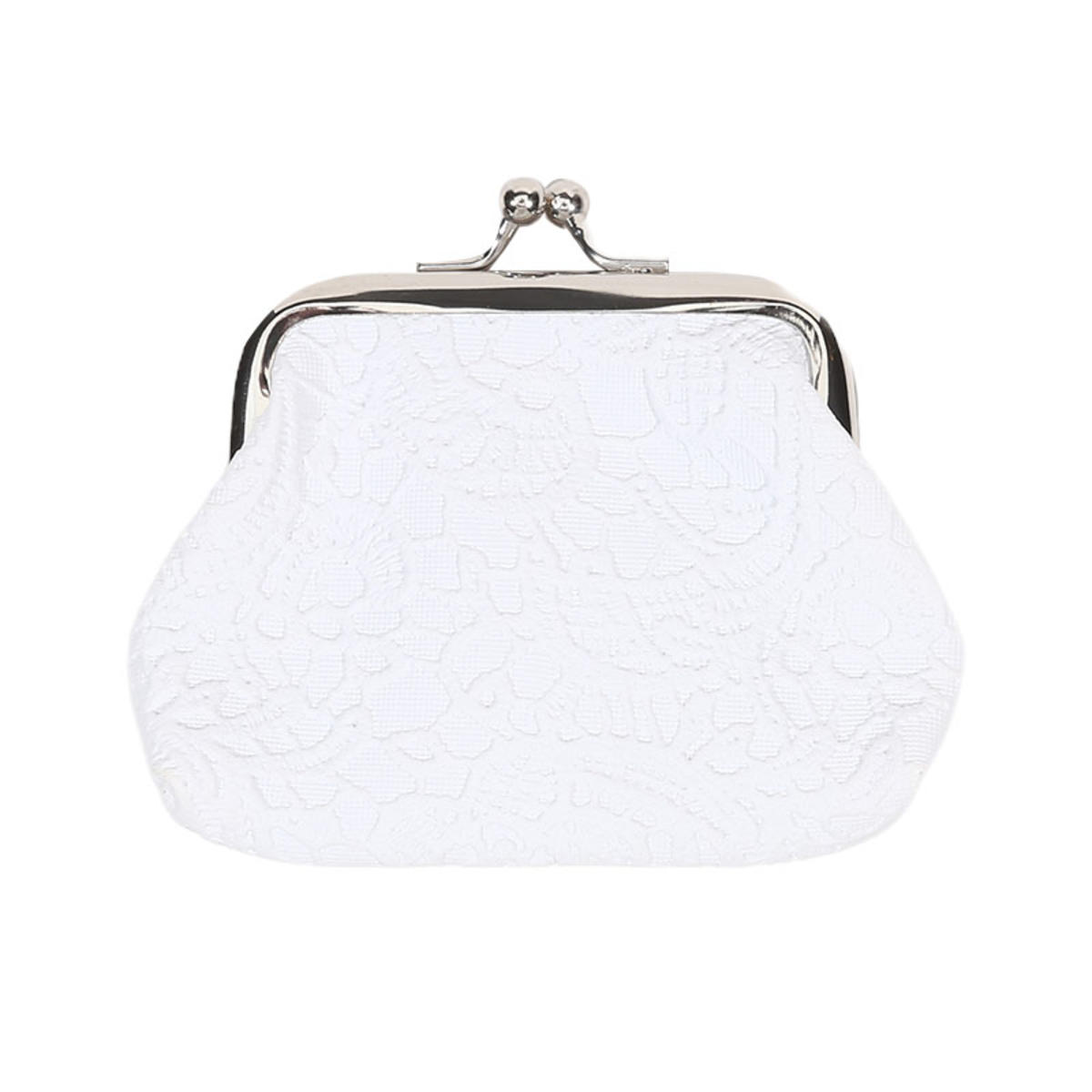 

Маленький кошелек женский мини однотонный кошелек для монет с застежкой-защелкой, кошелек для наличных и карт, клатч, сумка для мелочи, кружевное тиснение, органайзер для кабелей данных one size белый