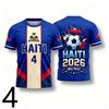 2026 Haiti Flag & Coat of Arms 3D Print Football Jersey, Y2K Style Quick Dry Casual Training T-Shirt for Men Women
