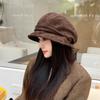 Autumn and Winter Pleated Versatile Literary and Retro Style Dome Basin Hat Women's Suede High-end Warm Bucket Hat