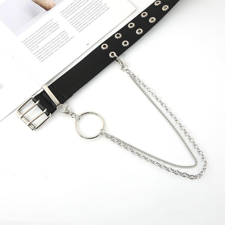 Double Buckle Gear Design Faux Leather Waist Belt For Casual Wear