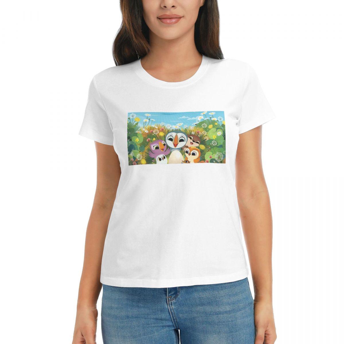 

Women TShirt Puffin Rock Cartoon Summer Short Sleeve Tees Crew Neck Cotton T Shirts Clothes Tops Streetwear S