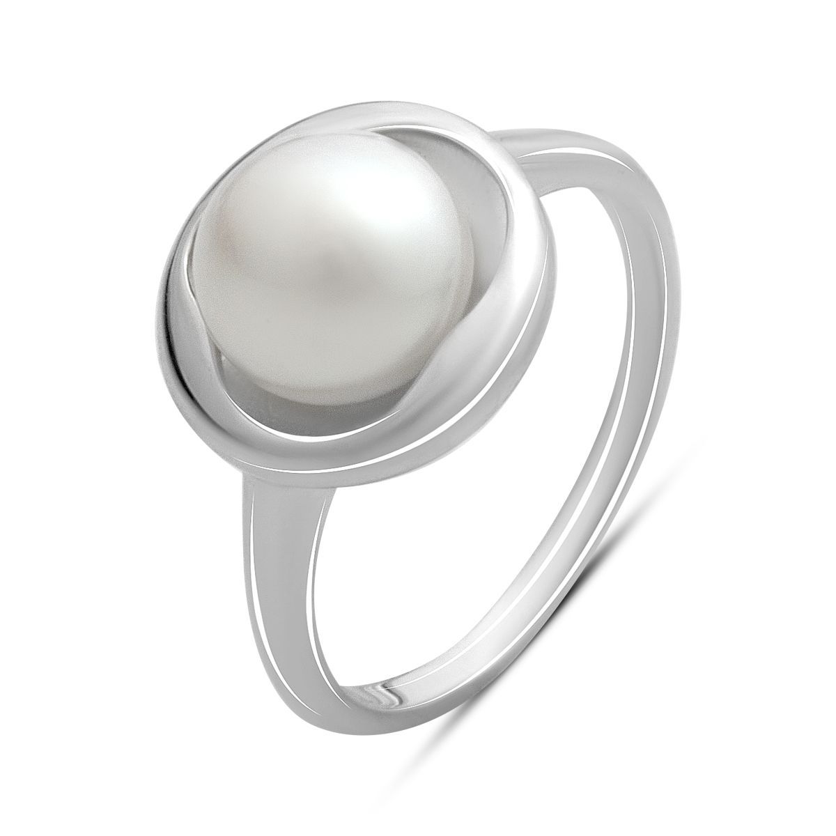 

Срібна каблучка з натуральними перлами, вага виробу 4,56 гр (2187233) 18.5 білий