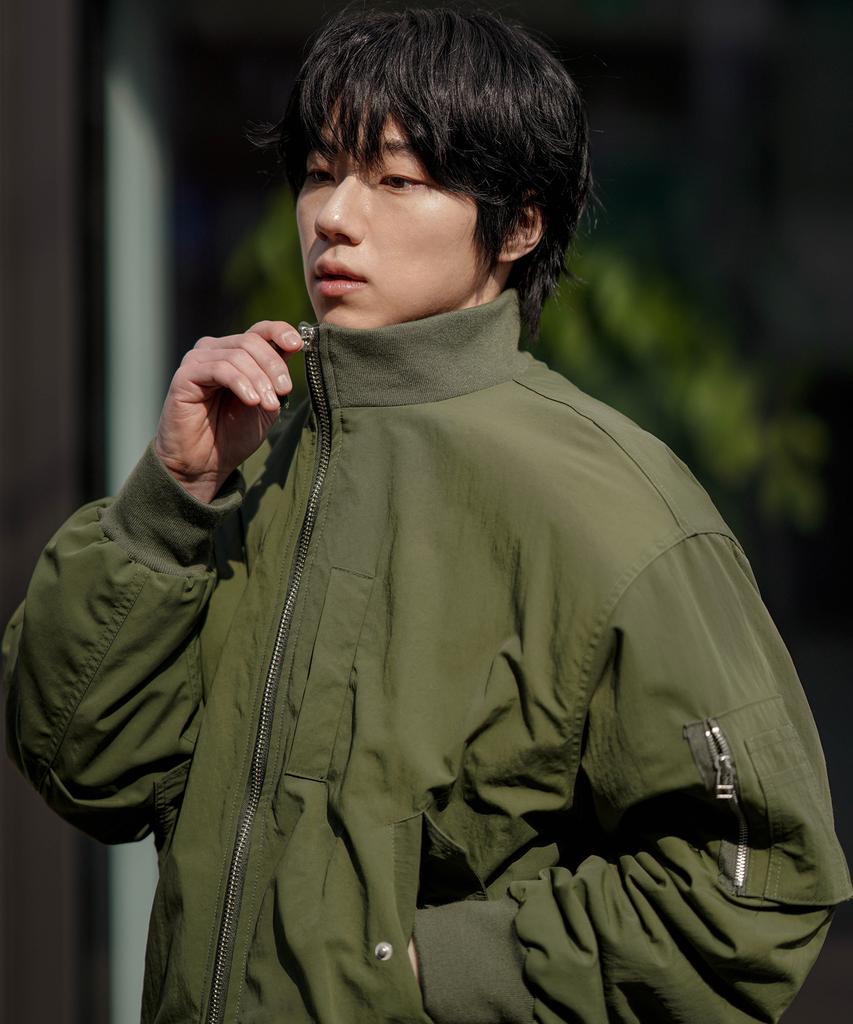 Jemut Retain Ma-1 Bomber Jacket Khaki Oyjk2598