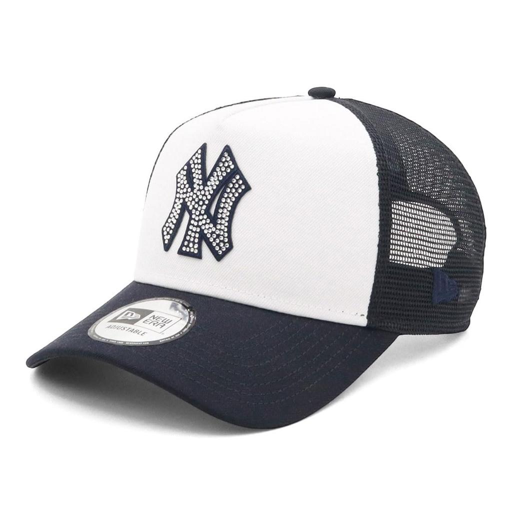 New Era 9FORTY A-Frame Strap Mesh Cap 15201210, New York Yankees ONSPOTZ Rhinestone Edition, Free Size, Navy