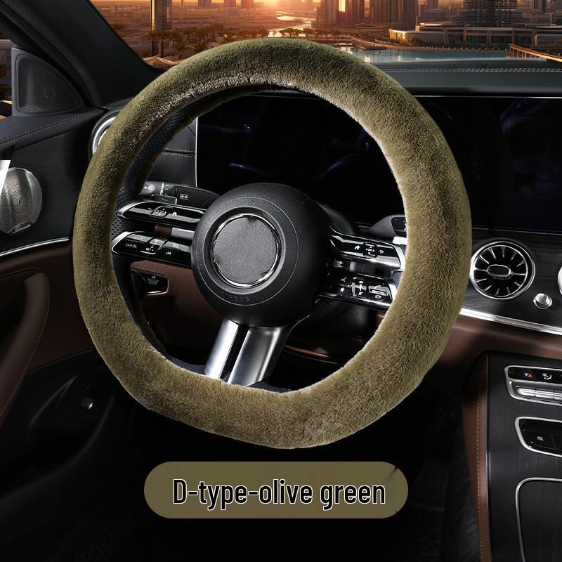 Winter Plush Universal Heated Steering Wheel Cover - Fashionable, Warm, Protective Car Interior Accessory