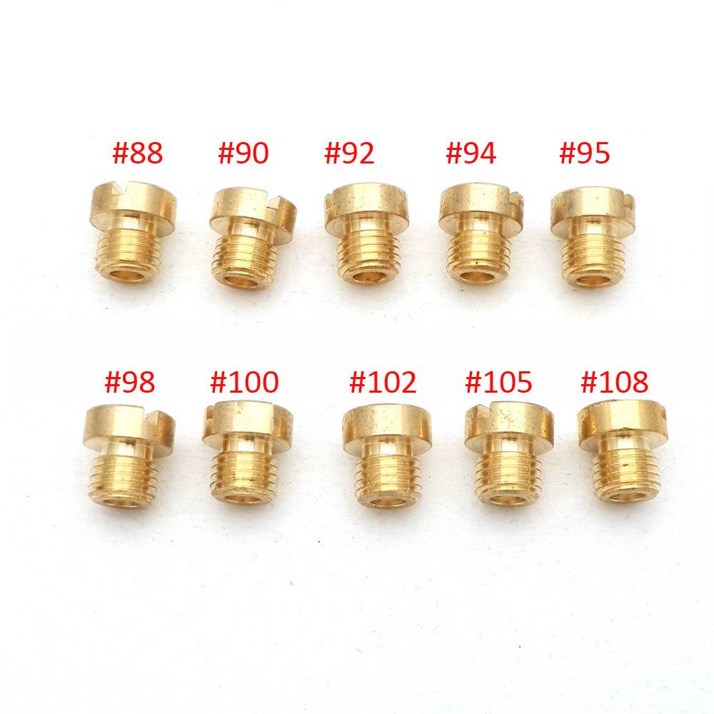 Pack of 10pcs 6mm 5mm Thread Motorcycle Main Jet M6 M5 Kit for DellOrto BGM Motoforce Carburetor Injector Nozzle Size 50-200
