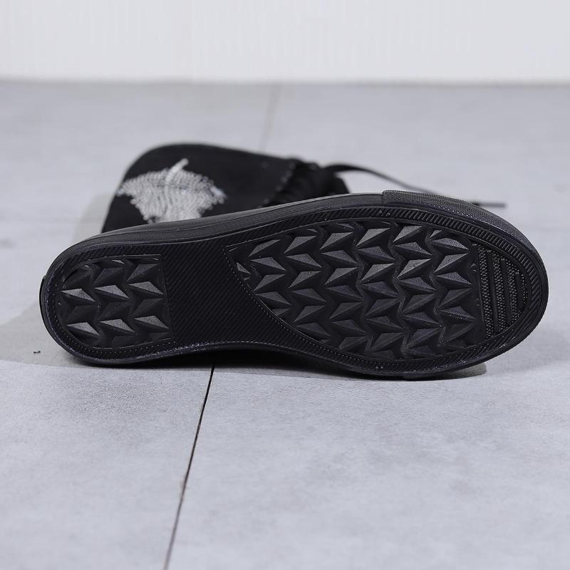 Dámské módní ploché plátěné sportovní boty s krajkou uvnitř zipu