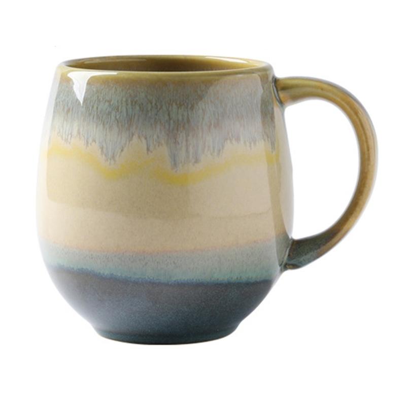 Classical Ceramics Mug Vintage Aesthetic Gradients Design High Fired Glaze Cup For Coffee Enthusiasts Kitchen Decors