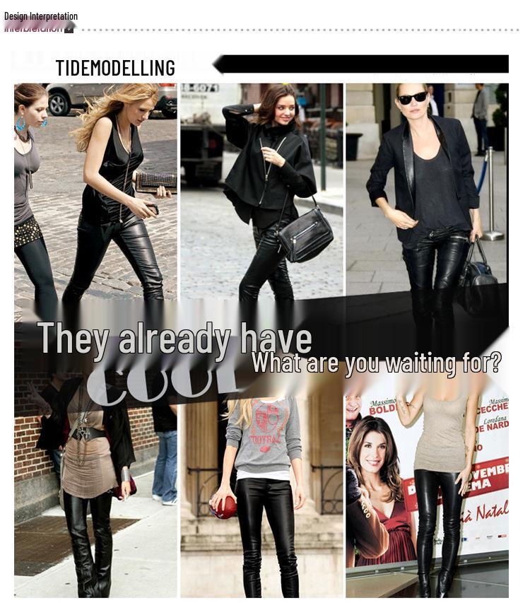 Leggings in Ecopelle 2025 Taglie Forti Anti-Crepa per Autunno/Inverno - Abbigliamento Donna fino a 136 kg
