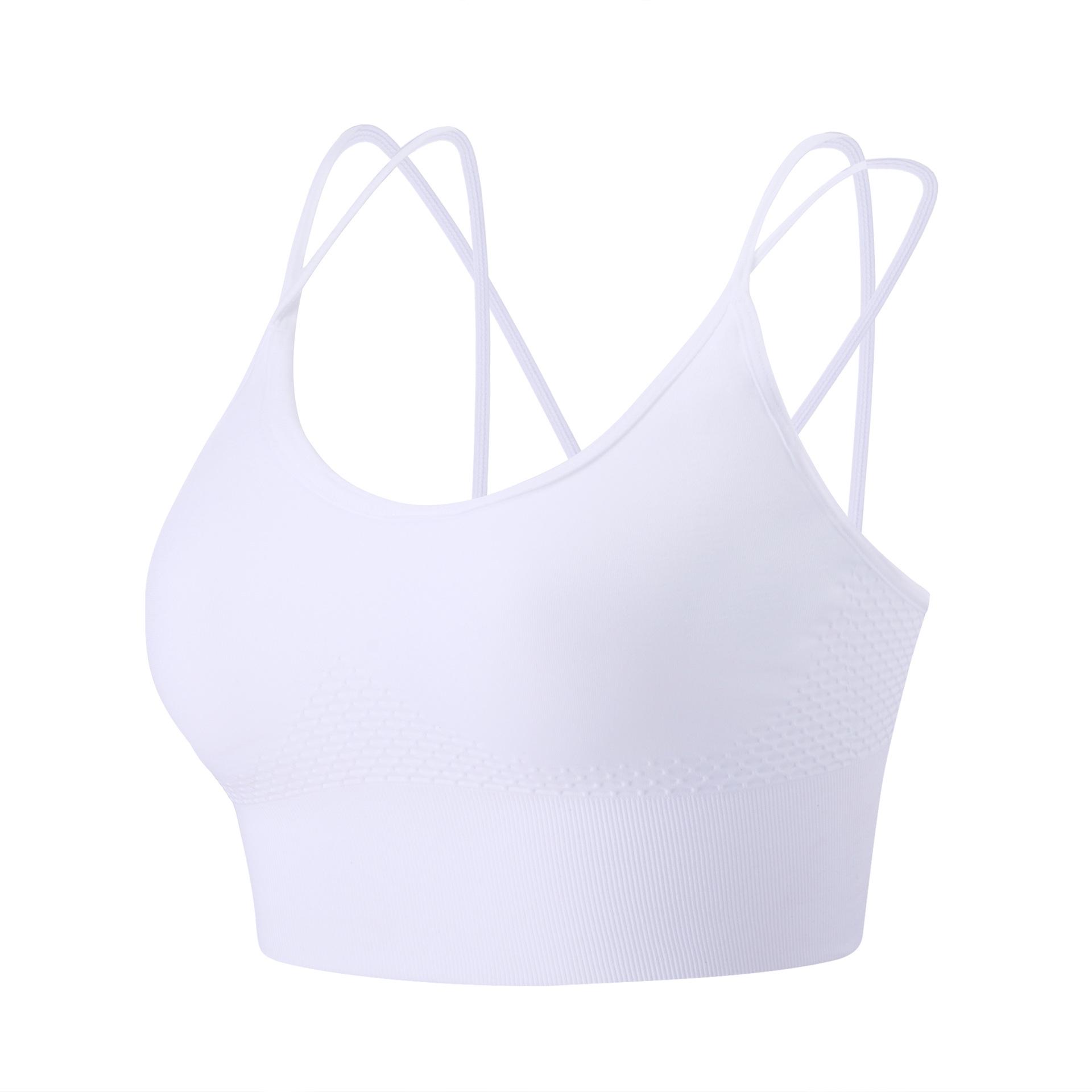 Plus Size Cross Back Quick-Dry Shockproof Sports Bra X-Large снег белый