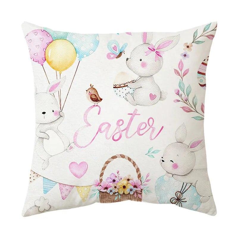 Украшение дома, пасхальная наволочка, наволочка с изображением кролика и яйца, наволочка для дивана в гостиной, наволочка с Пасхой, 40/45/50/60 см 40x40cm