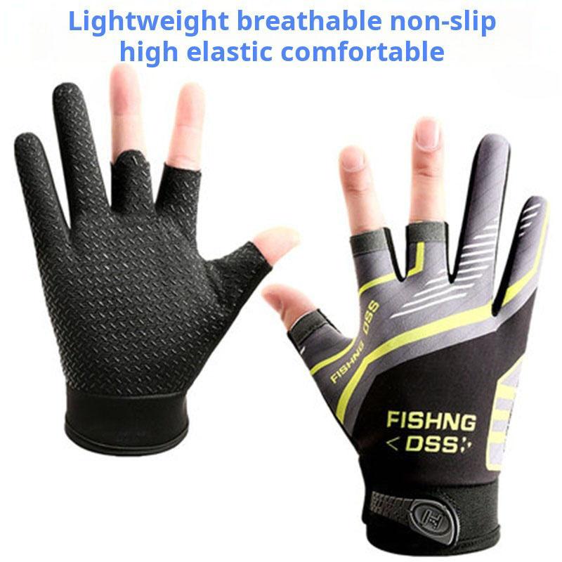 Fishing Gloves, Fishing Routes, Sun Protection, Anti Slip, Ice Silk Breathable Thin Gloves