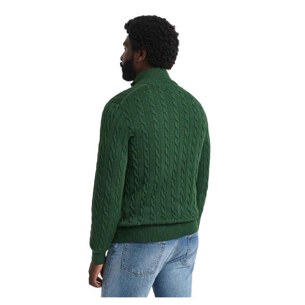 Gant Mens Cable Knit Half Zip Jumper