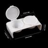White Plastic Liquid Dappen Dish Twin Cup Nail Art Pigment Holder For Nail Brushes Washing Container With Lids Manicure Tool