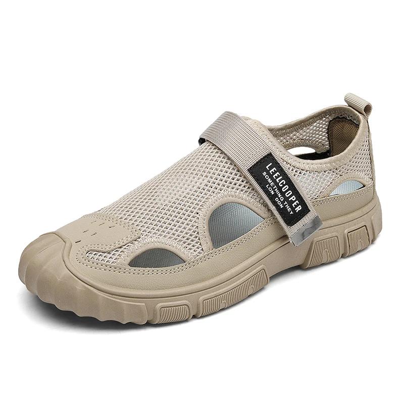 New Summer Breathable Sandals Outdoor Net Surface Beach Shoes Leisure Hollow Deodorant Soft Sole Wear-resistant Frame Shoes