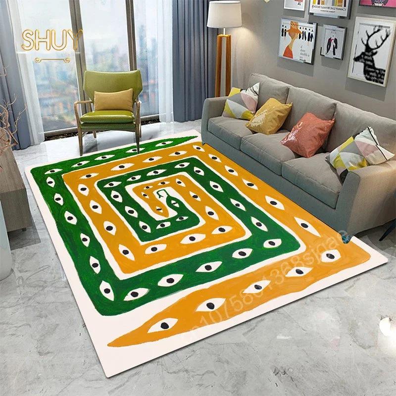 Ancient Egypt Abstract Carpet and Rug for Living Room Mat Colorful Tiger Leopard Figure Bath Non-Slip Bedroom Flannel Home Decor