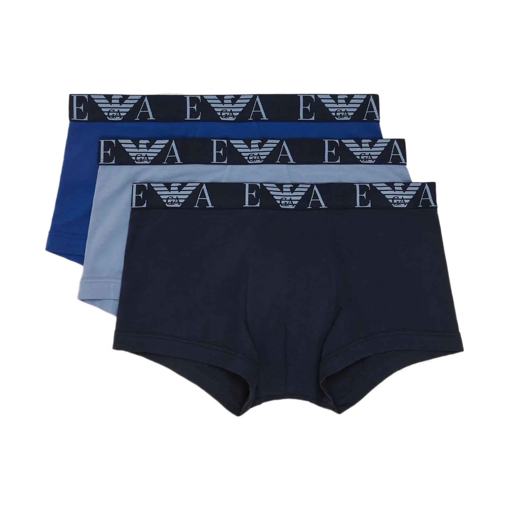 Emporio Armani Мужские боксеры с принтом логотипа FW22, 3 шт., нижнее белье 111357-2F715-16536 S