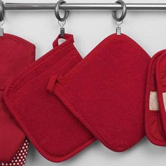 2 Stück Backhandschuhe, atmungsaktiv, verbrühungshemmend, rutschfeste Topflappen aus Baumwolle, Ofenhandschuhe für den täglichen Gebrauch