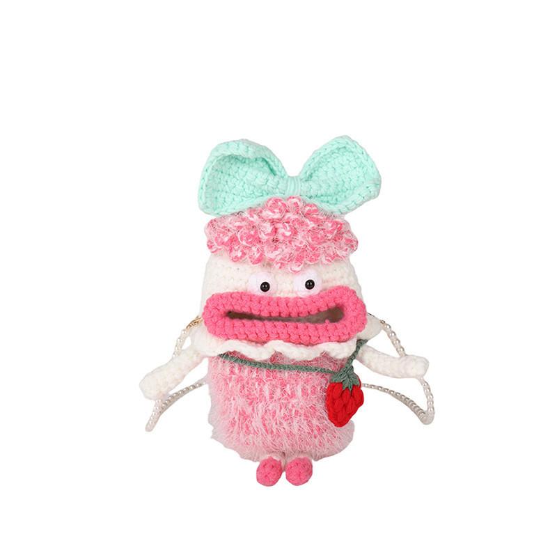 And Fun Playful Childrens Crochet Crossbody Bag In Pink Blue And Purple Color Options