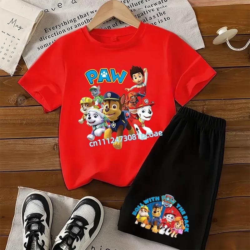 2026 New Boys  Sportswear Children s Set Casual Top Summer Short Sleeve Shorts Cartoon Print 100