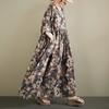 DIMANAF 2026 New Plus Size Spring Summer Beach Vintage Lady Long Dress Women Loose Oversize Maxi Floral Print