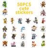 50 Cartoon Fun Animal Musical Instruments Graffiti Stickers Creative Easy To Tear Small Handle Children Diy Material Stickers