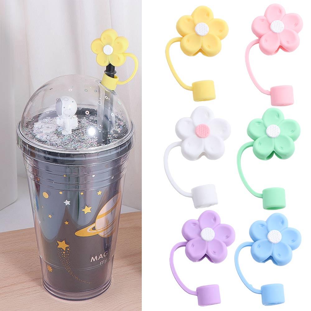 Flower Shape Silicone Straw Covers Soft Straw Cover Cap Straw Tips Cover  for Tumblers