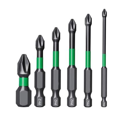 Resistant To Wear Hardened Steel Fastener Crosses Bit Hexagonal Shank Magnetic Grip For High Force Drilling And Securing