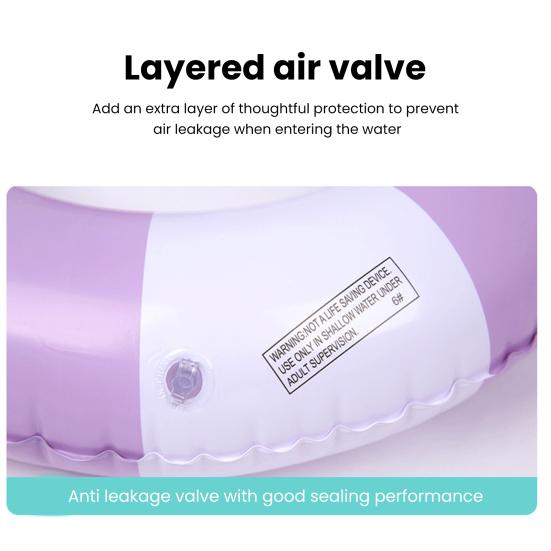 Kinder Schwimmring Starker Auftrieb Buntes Streifenmuster Verdickte Schwimmflügel Umkippsicher PVC Poolwasser Aufblasbarer Schwimmkreis Wasserspielzeug