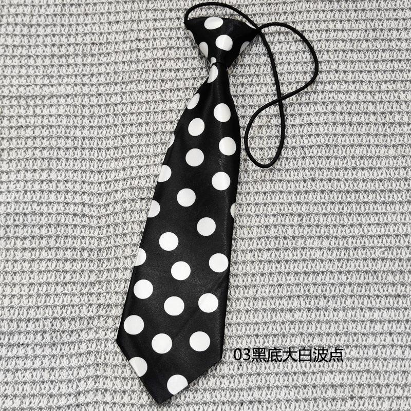 Kinder Erwachsene Glänzender Satin Bedruckt Gestreift Gepunktet Krawatte ohne Knoten zum Überziehen Festival Foto-Requisiten Tide