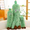 Smile Cucumber Plush Doll Adorable Vegetable Emoticon Throw Pillow Soft Stuffed Vegetable Toy Decorative Gifts