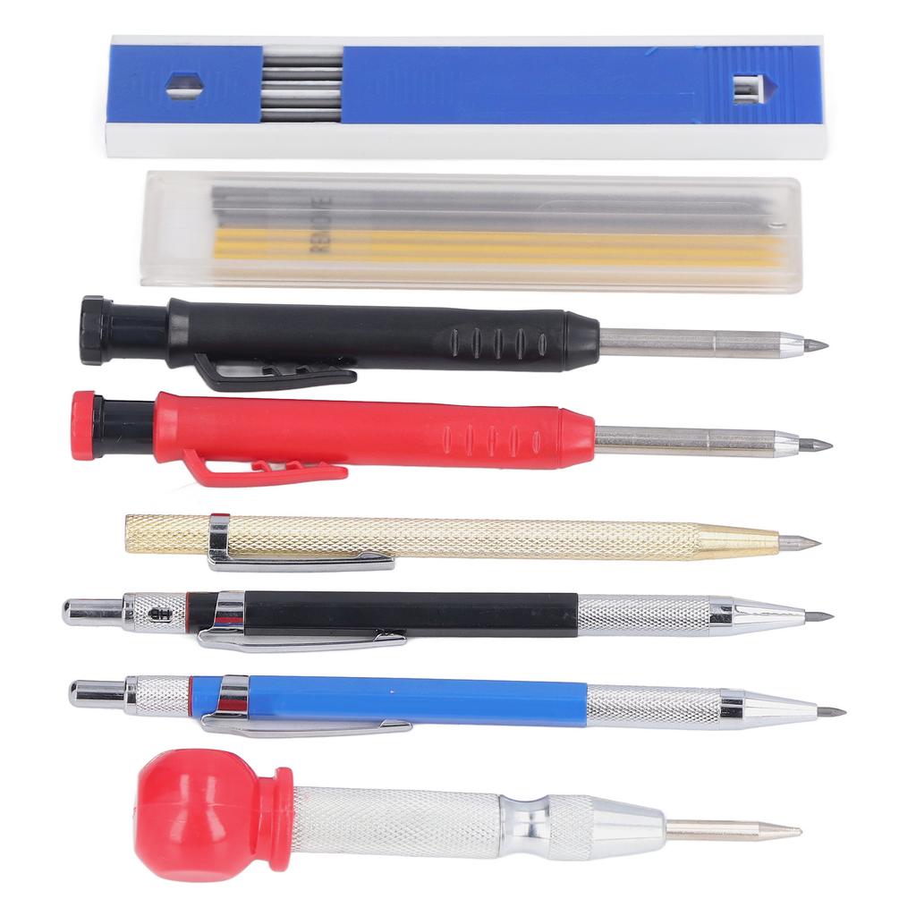 Carpenter Scriber Marking Kit Solid Mechanical Pencil with Refill Center Punch Carbide Marker
