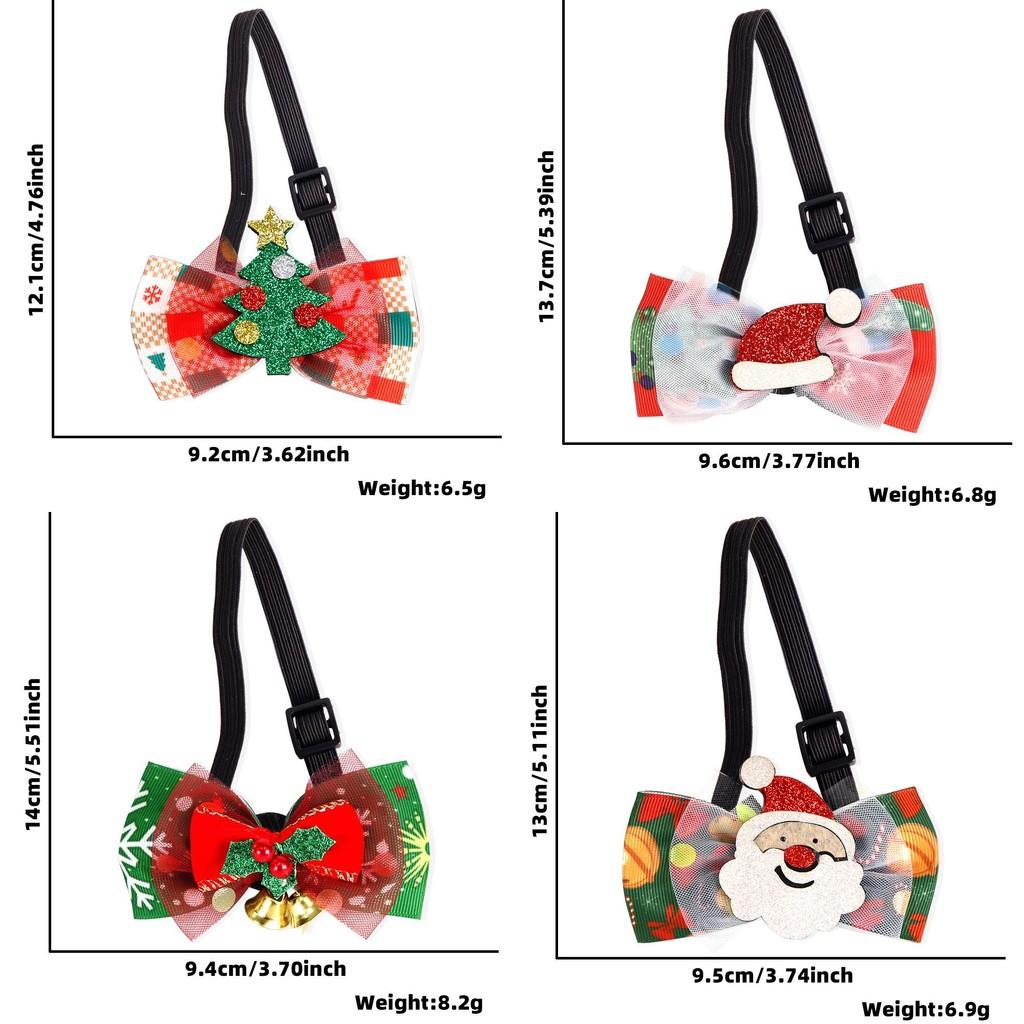 Joyful Pet Christmas Collar Featuring Cartoon Bow Tie And Festive Jingle Bells Pets For