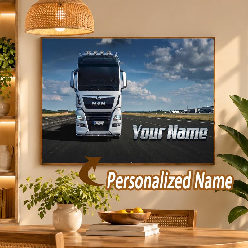 Custom Name MAN Truck 5D Diamond Painting Personalized Full Drill Diamond Art Kit Gift