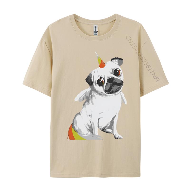 Pug Unicorn Vintage Tshirt Graphic Print Tops Men Hip Hop Tee Clothes T Shirt Graphic T Shirts Men Oversized
