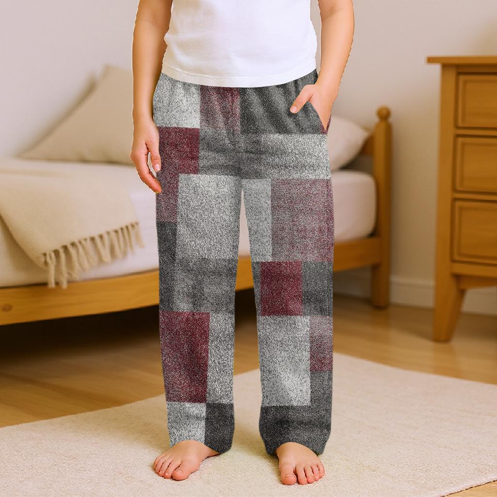Fashionable Children's Versatile Geometric Print Pocket Casual Pants