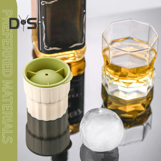 1/4Pcs Ice Mold Sphere Maker Stackable Easy Release Circle Ice Mold with Lids Large Spherical Ice Makers for Whiskey Cocktails Bourbon