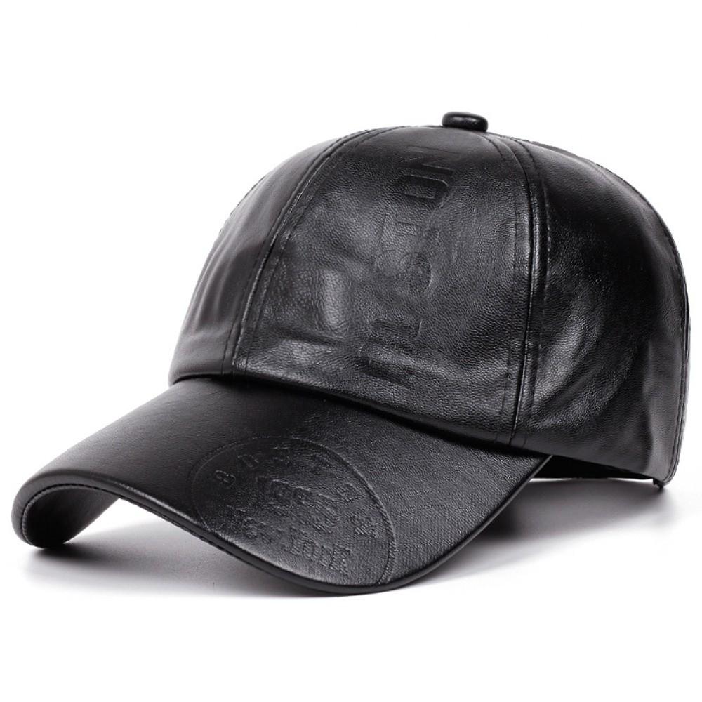 

Boston New York 1985 Embossed Faux Leather Baseball Cap Adjustable Baseball Hats Sun Hat Women Men