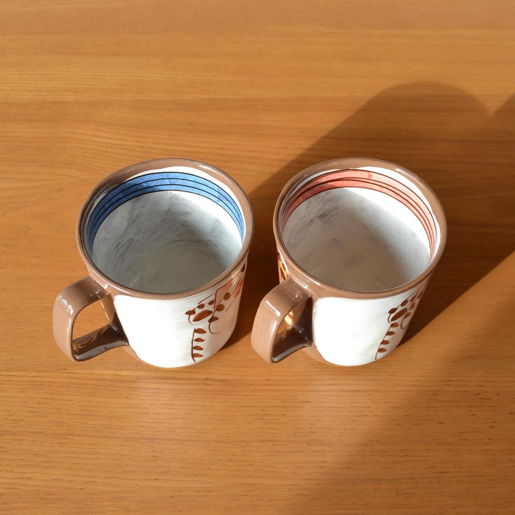 A Perfect Retirement A Cute Pair of Arita Ware Coffee Set of In a Wooden A Gift for the Three Friendly Gift. Mugs, Two, Box. Thank-you Recipient.