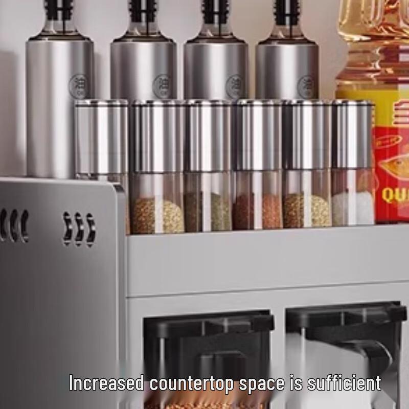 Moderne krydderhylle for benkplate og krydderboksssett