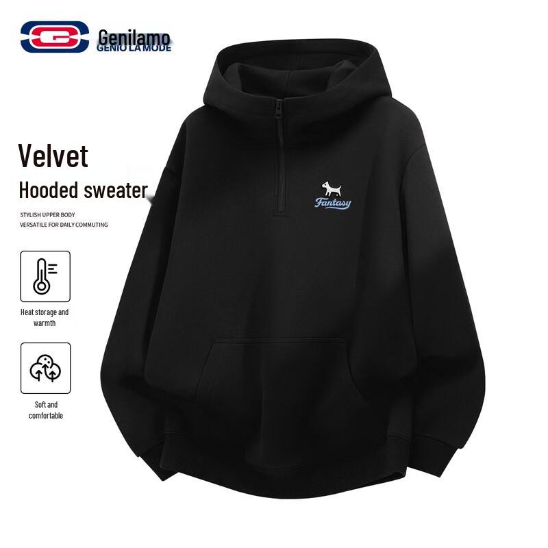 

GENIOLAMODE Men s Stand-Collar Long Sleeve Sweatshirt 2XL