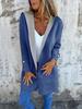 Women's Orange Hooded Cardigan Sweater Casual Long Sleeve Open Front Lightweight Jacket