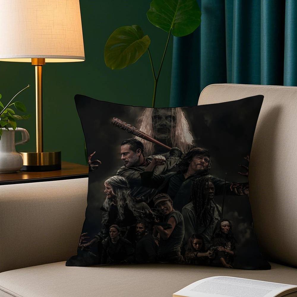 

The W-walking dead Pillow Case Short Plush Print Cushion Cover Square Throw Pillow Covers Sofa Home Decor 12x12Inch