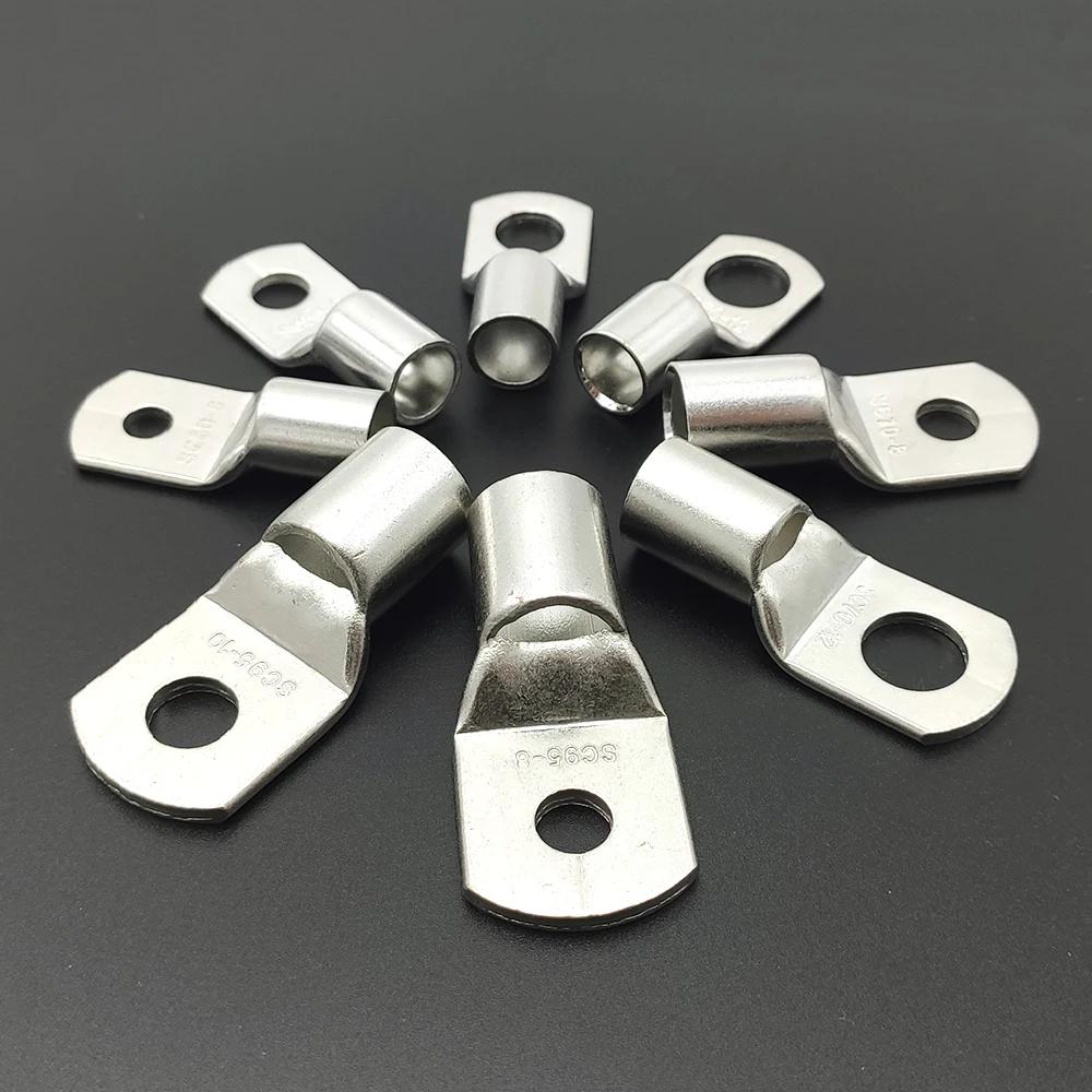 5/10 Pcs Tinned Copper Cable Lugs  Set Crimp Terminals Wire Welding Cable Connectors Suit SC16-6~SC35-12 Soldering Kit Bare Terminal