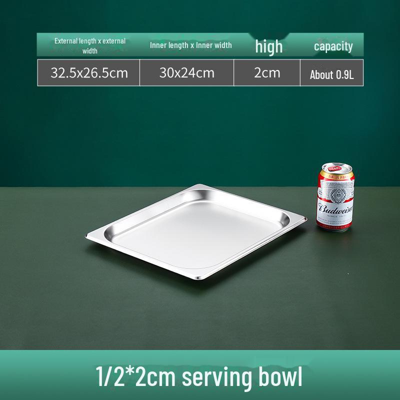 Quadratische Servierschüssel aus Edelstahl mit Deckel für Fast Food, Milchtee, Gewürze oder Hot Pot