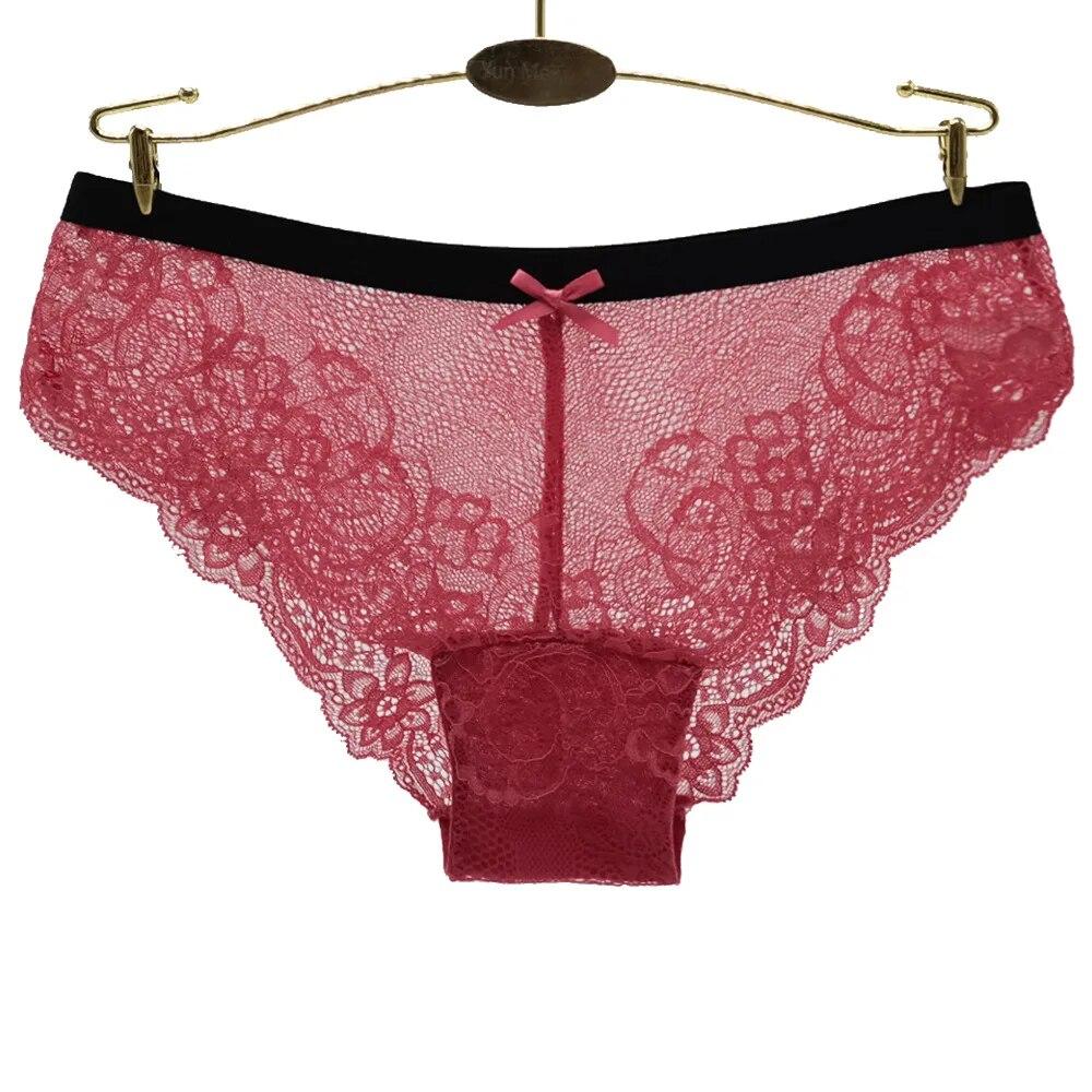Panties Woman Sexy Lace Underpants Cotton Underwear Transparent Briefs Knickers Lingerie 6 Pcs/set