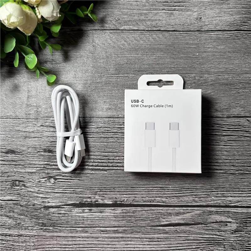 

Braided 60W Double C Cable, Compatible with Apple 15 & Universal Phones, 1 Meter Fast Charger