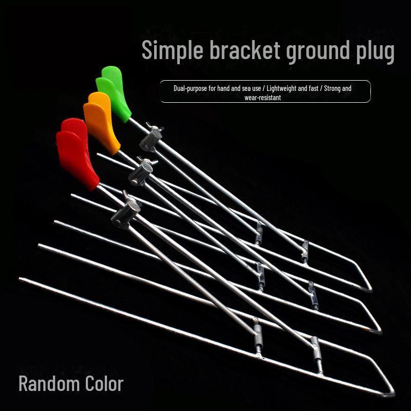 Stainless Steel Fishing Rod Bracket With Ground Plug-In Platform - Fishing Gear Supply