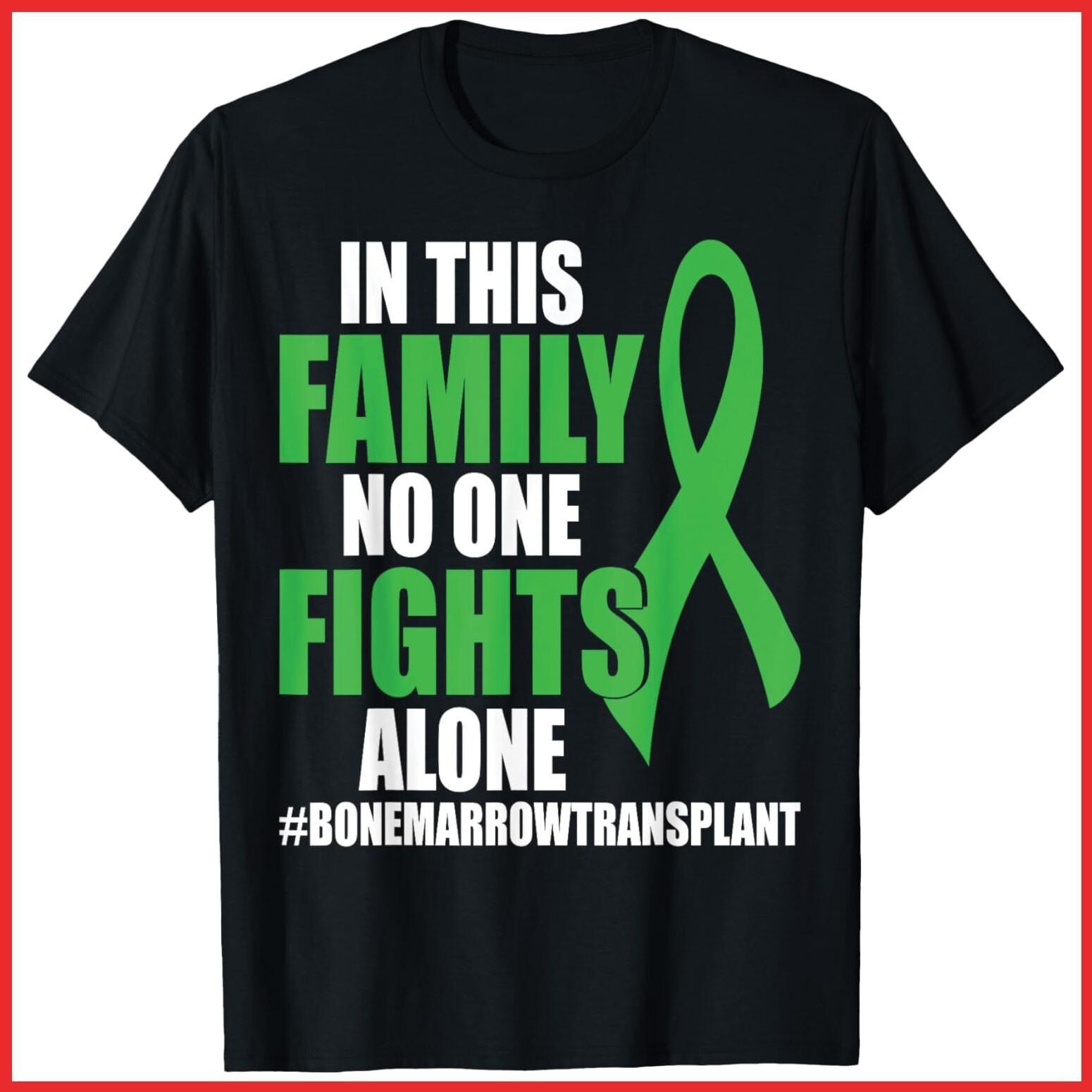 Bone Marrow Warrior Bone Marrow Transplant Donation Black Cotton T-Shirt S-5XL S